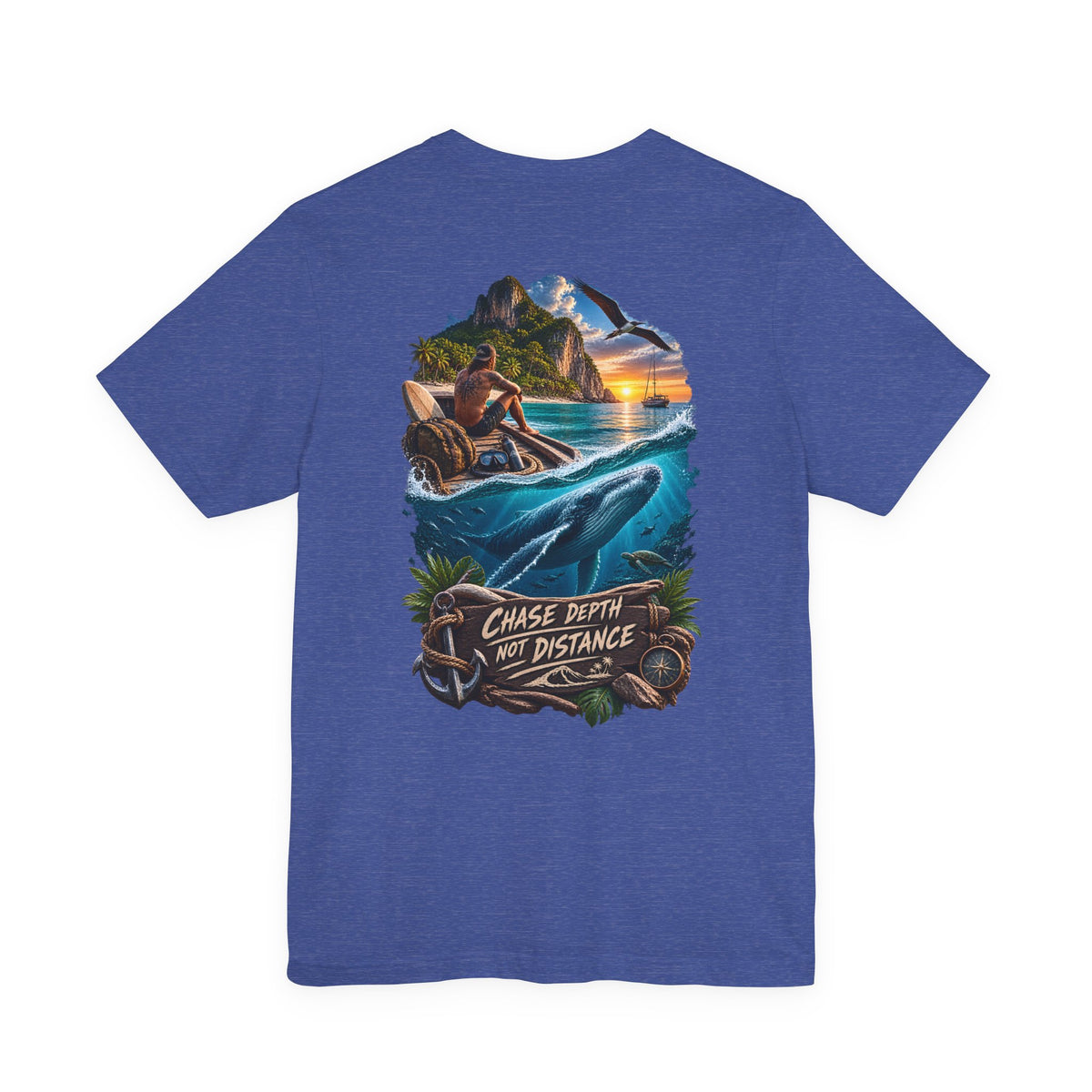 T-Shirt — 'Chase Depth Not Distance' Ocean Whale Adventure Tee