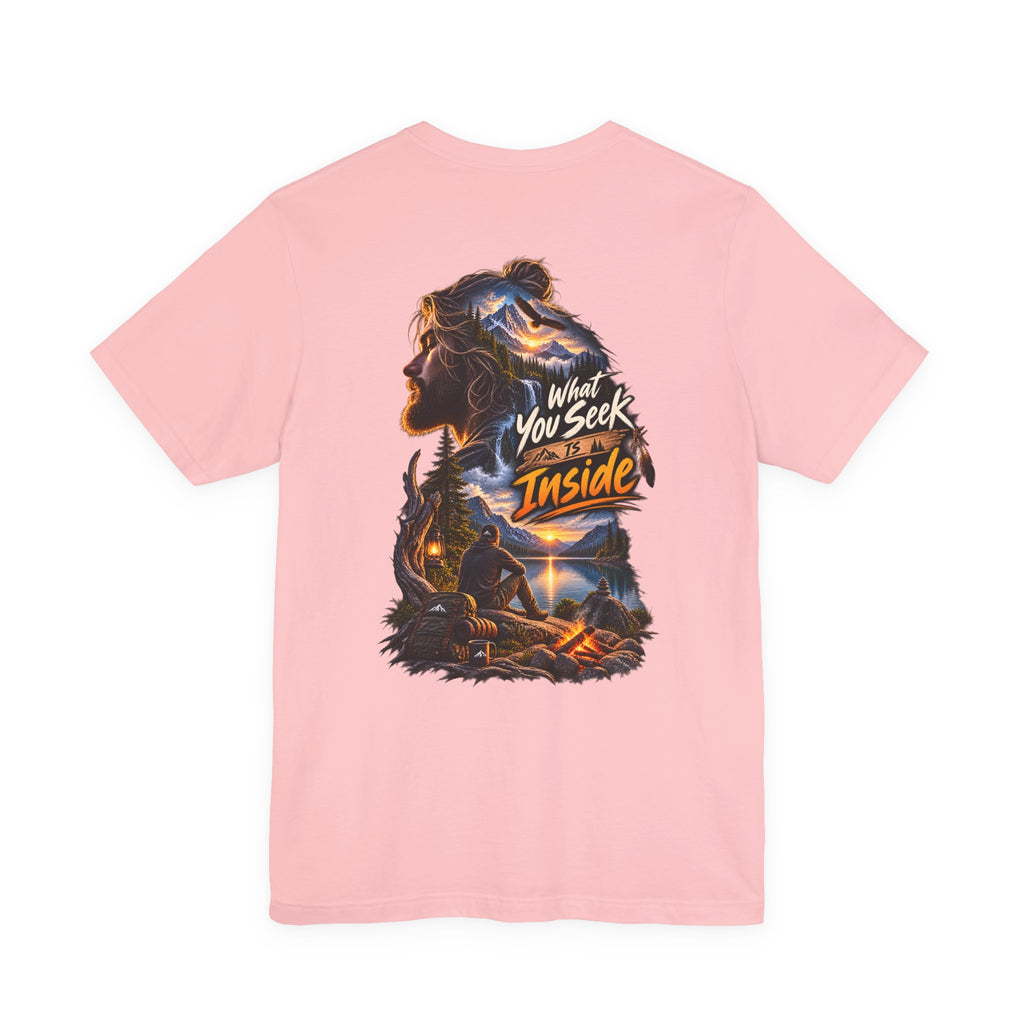 Adventure Graphic Tee — "What You Seek Is Inside" Campfire Design