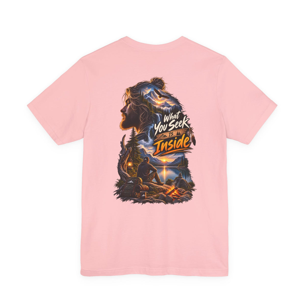 Adventure Graphic Tee — "What You Seek Is Inside" Campfire Design
