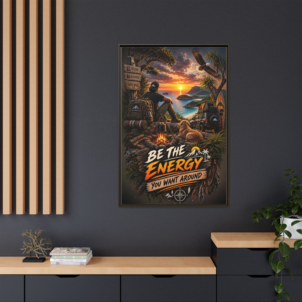 Be The Energy You Want Around - Framed Matte Canvas Wall Art