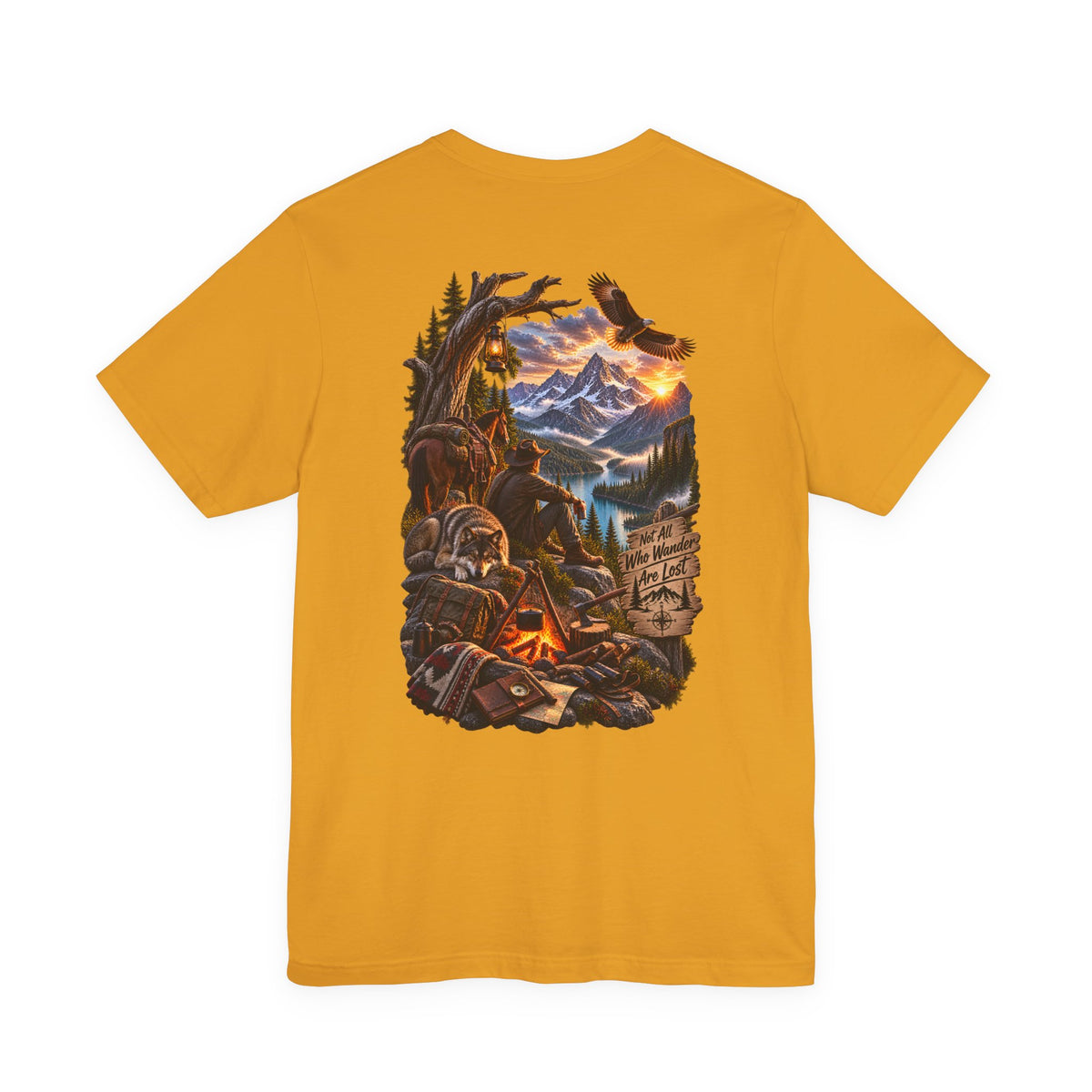 Camping Adventure T-Shirt — Mountain Campfire Scene