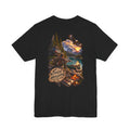 Adventure Graphic Tee — "Chase New Horizons" Mountain & Eagle Back Print