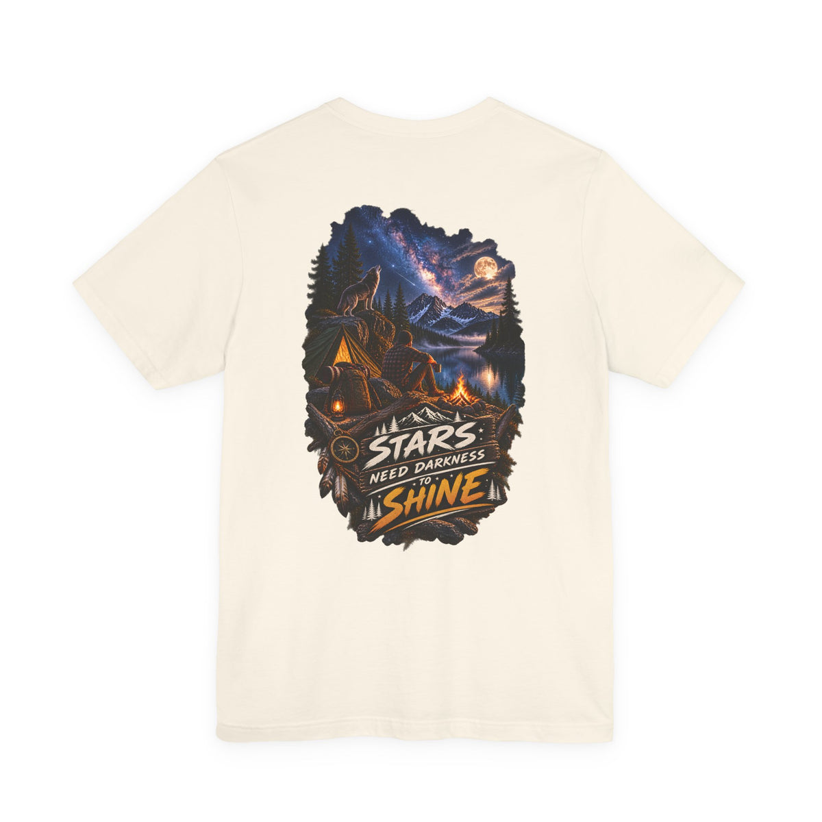 Camping Night Sky T-Shirt — "The Stars Need Darkness to Shine" Graphic Tee