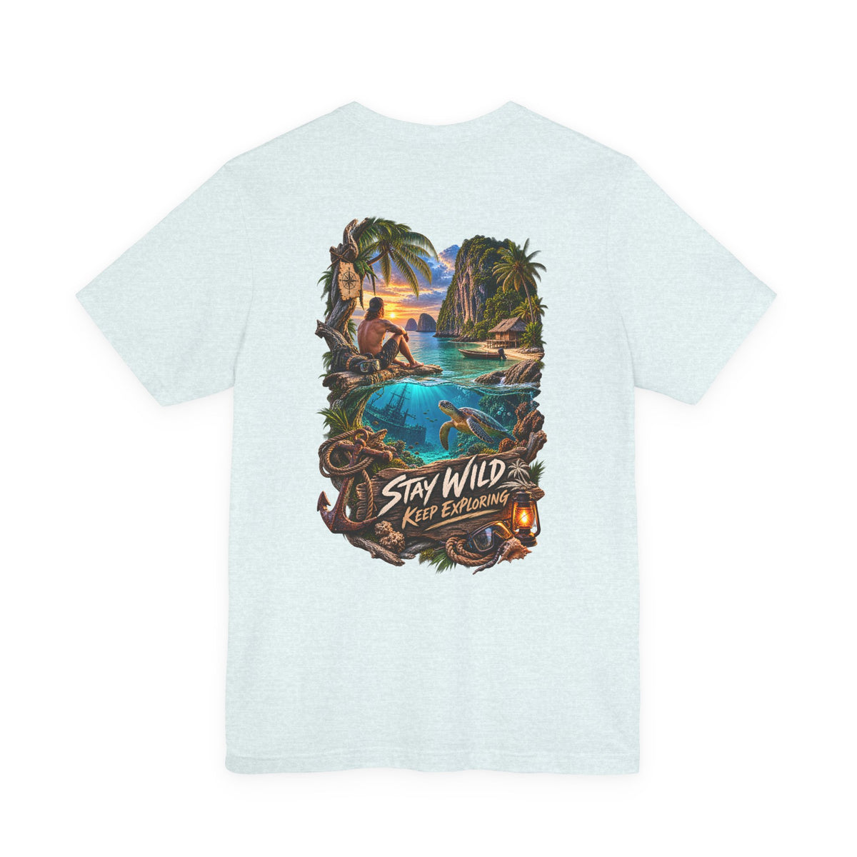 Stay Wild Adventure Tee — Tropical Explorer Graphic T-Shirt