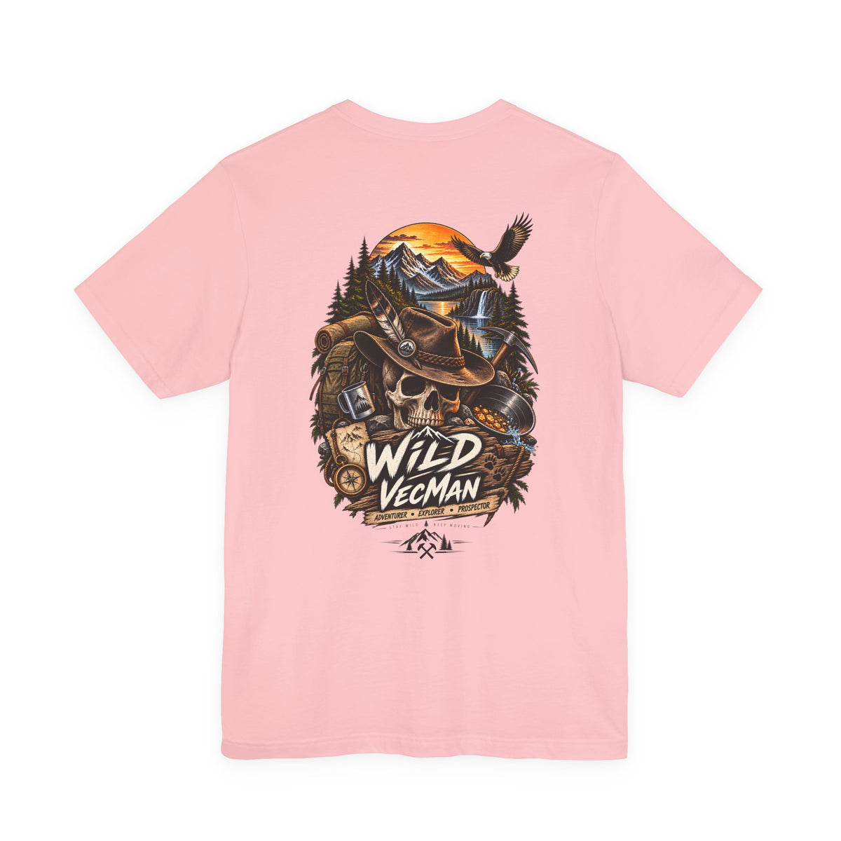 Wild VecMan Adventure T-Shirt — Outdoorsy Mountain Wildlife Graphic Tee
