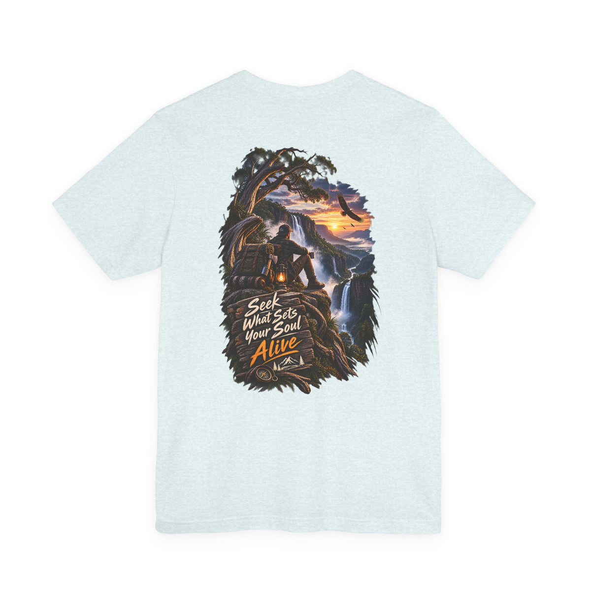 Adventure Graphic Tee — "Seek What Sets Your Soul Alive" Nature Hiking T‑Shirt