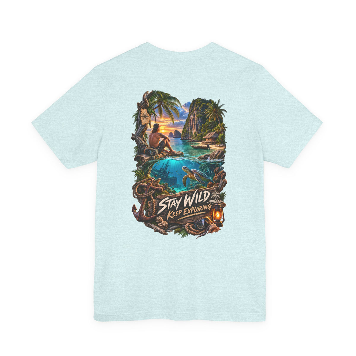 Stay Wild Adventure Tee — Tropical Explorer Graphic T-Shirt