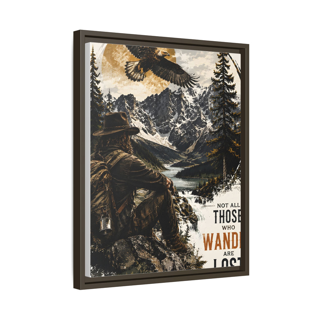 Wander Not Lost Eagle Mountain Canvas Print — Framed Matte Wall Art