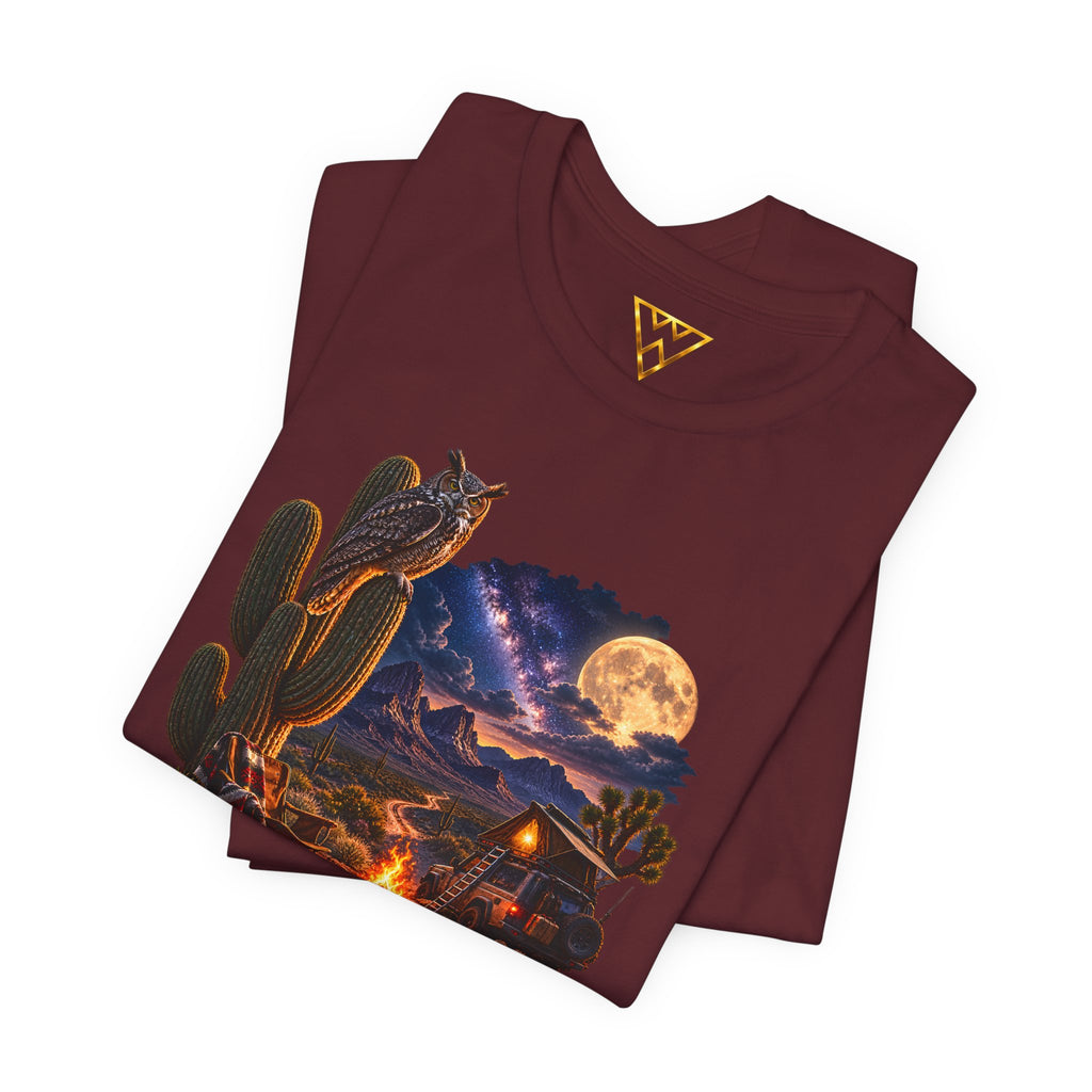 Campfire Desert Graphic Tee — "Seek What Sets Your Soul Alive"