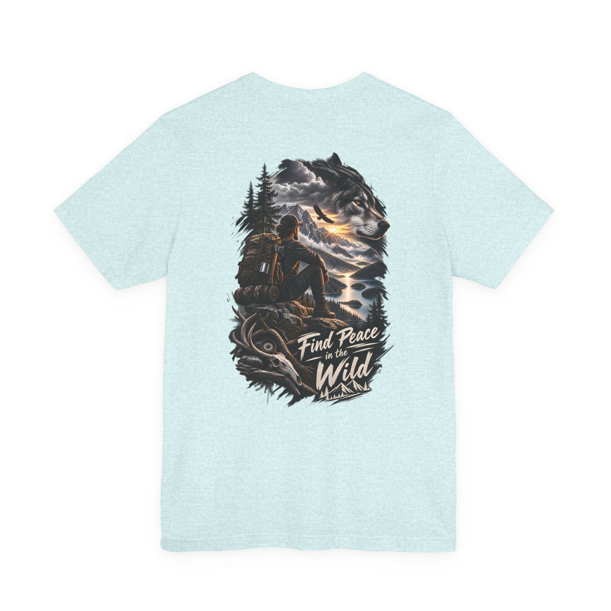 Adventure Tee — "Find Peace in the Wild" Hiking Graphic T-Shirt