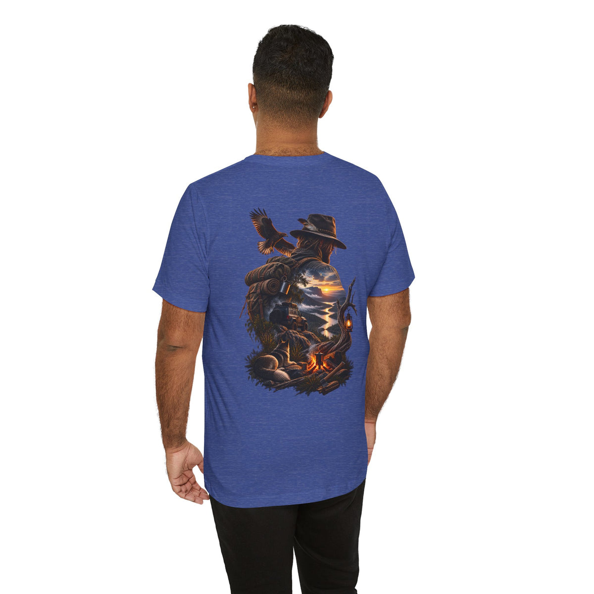 Western Campfire T-Shirt — Cowboy Silhouette Sunset Graphic