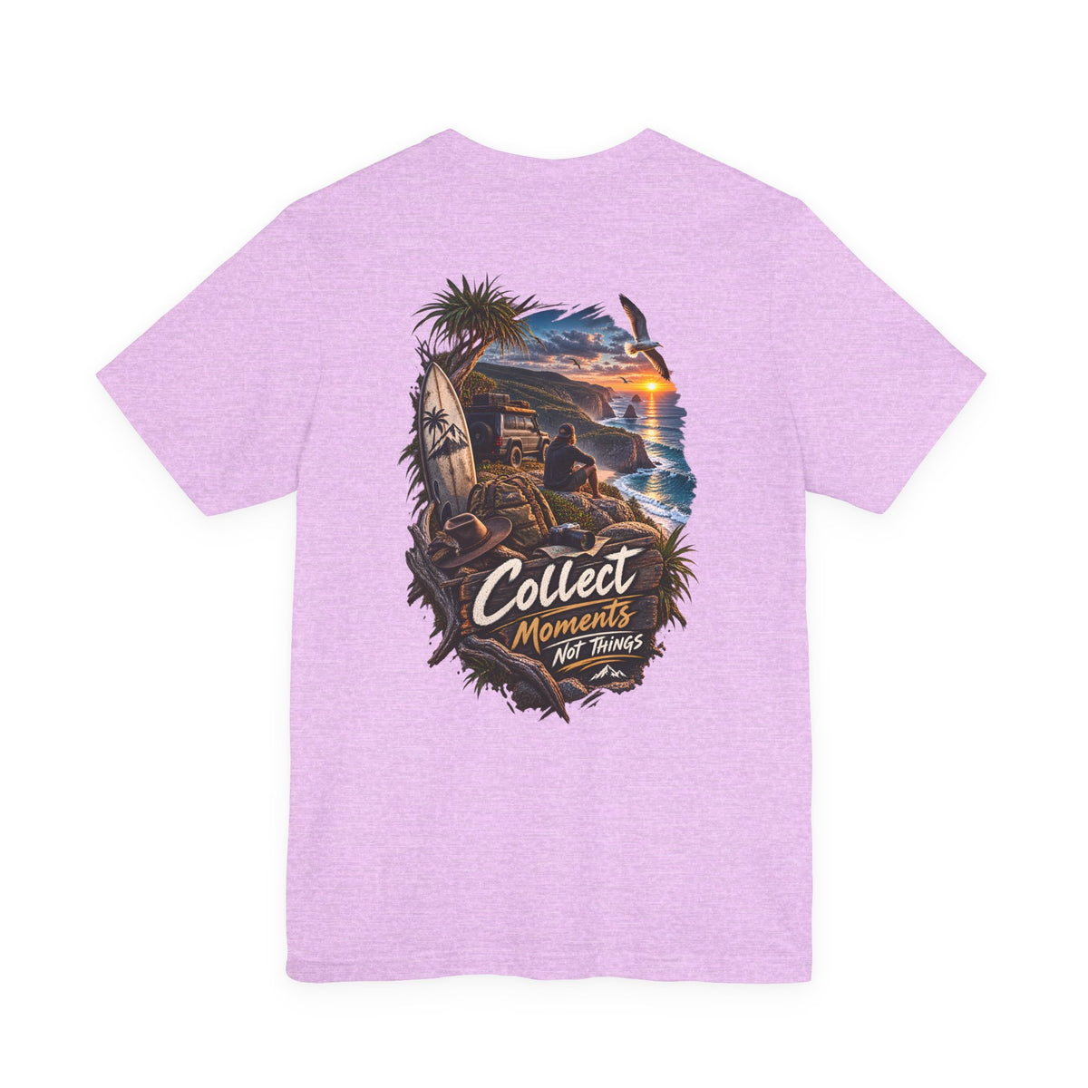 T-Shirt — "Collect Moments Not Things" Beach Sunset Graphic Tee