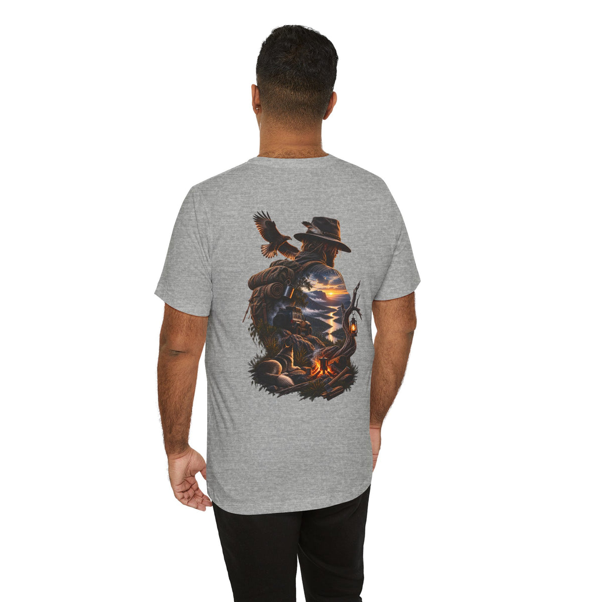 Western Campfire T-Shirt — Cowboy Silhouette Sunset Graphic
