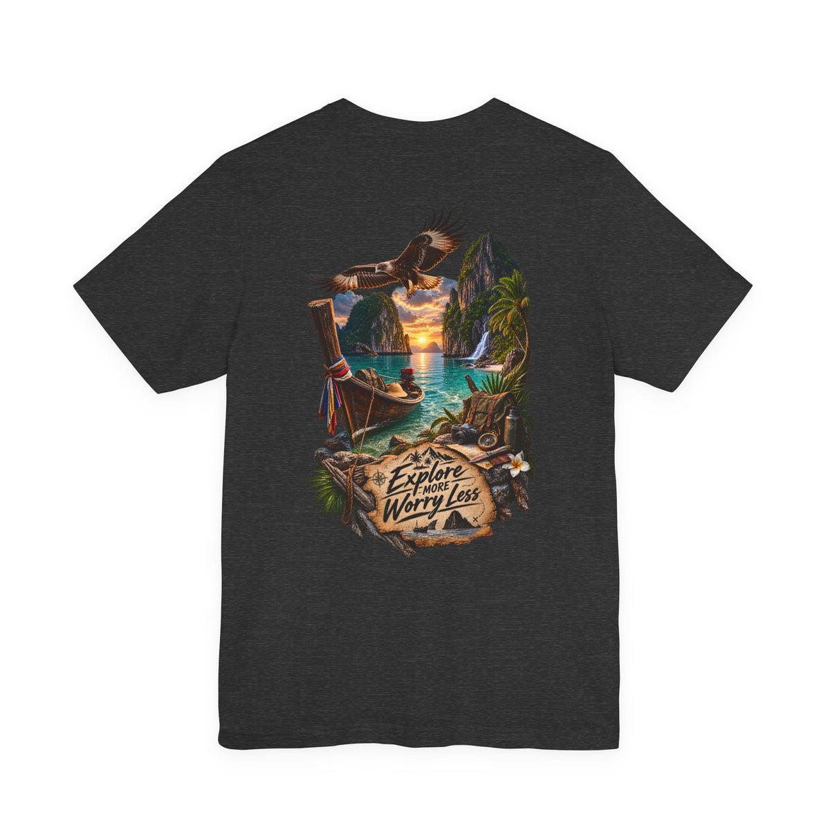 Explore More Scenic Tee — "Explore Worry Less" Travel Graphic T-Shirt