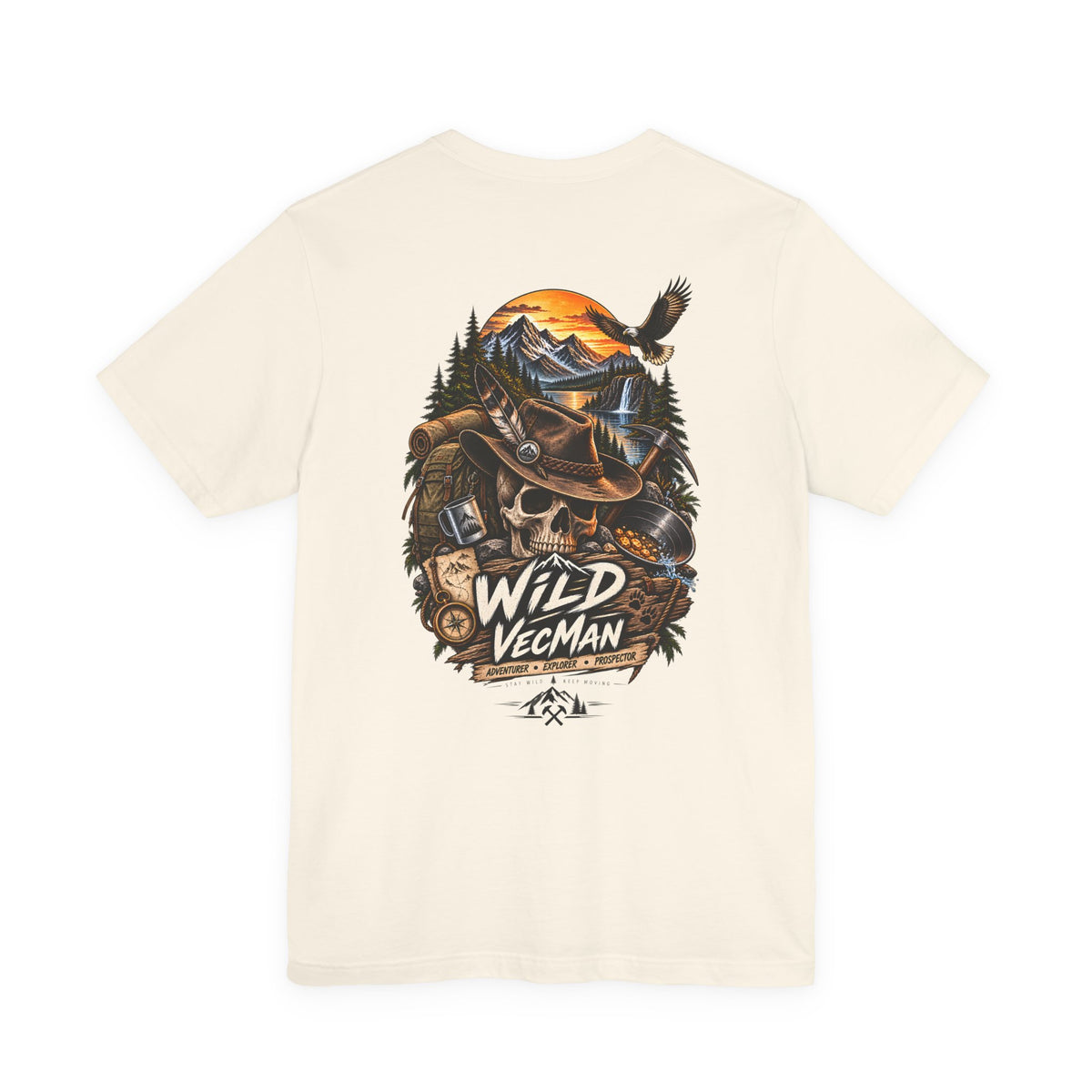 Wild VecMan Adventure T-Shirt — Outdoorsy Mountain Wildlife Graphic Tee