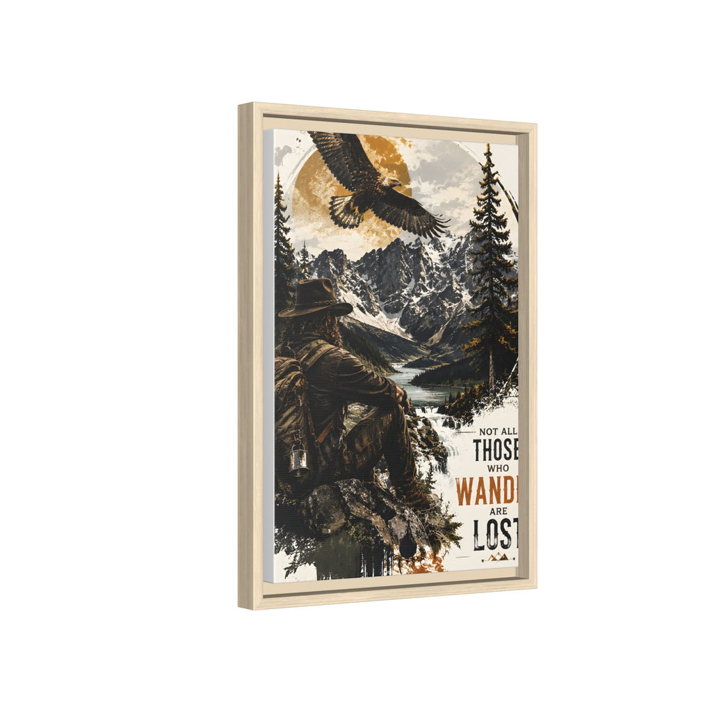 Wander Not Lost Eagle Mountain Canvas Print — Framed Matte Wall Art