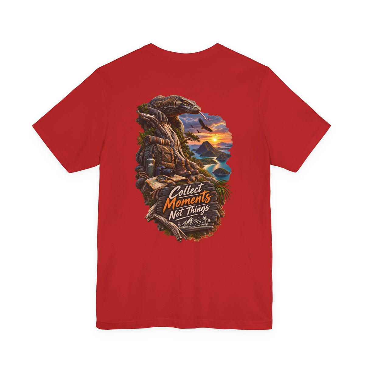 Collect Moments Not Things T‑Shirt — Adventure Sunset Landscape Tee