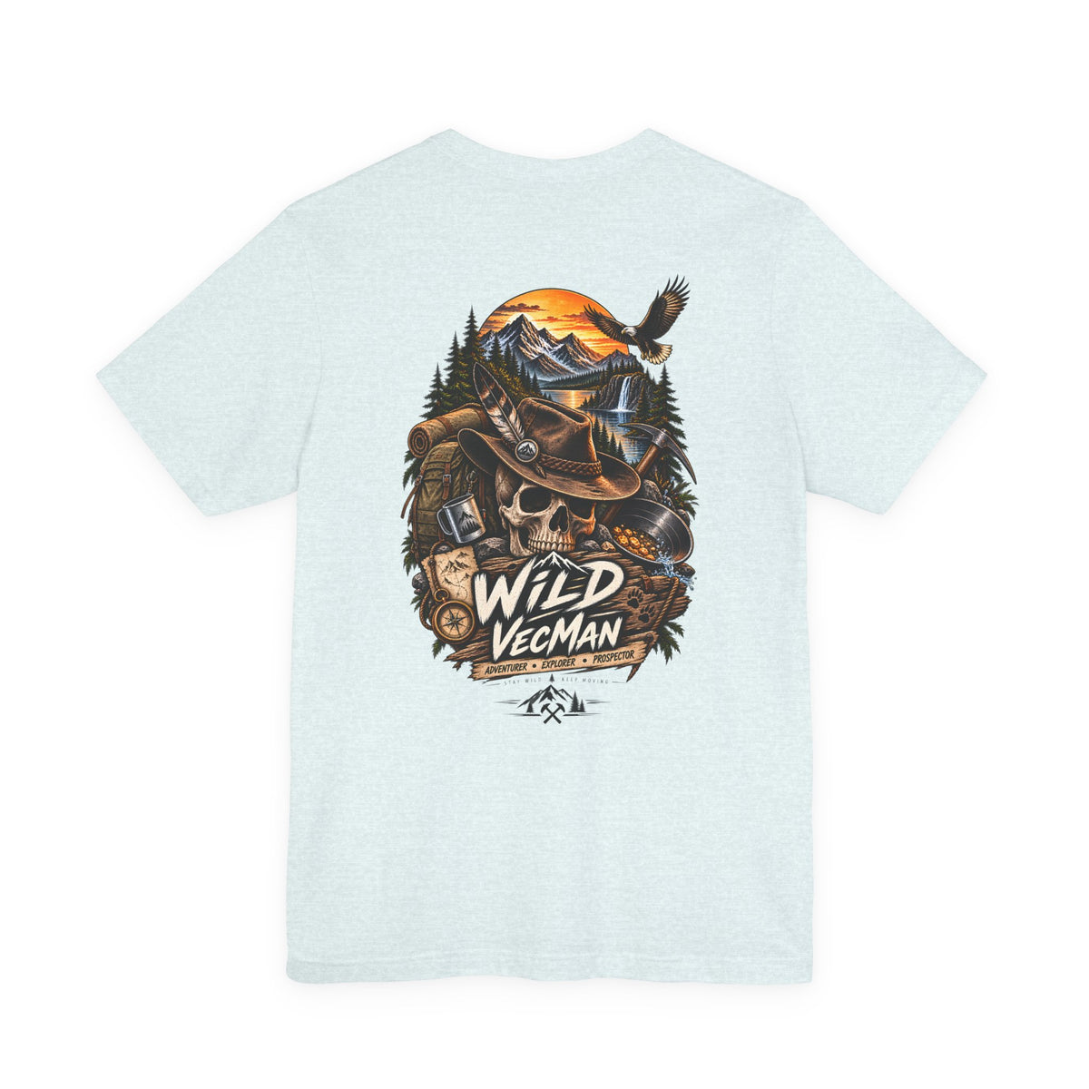 Wild VecMan Adventure T-Shirt — Outdoorsy Mountain Wildlife Graphic Tee