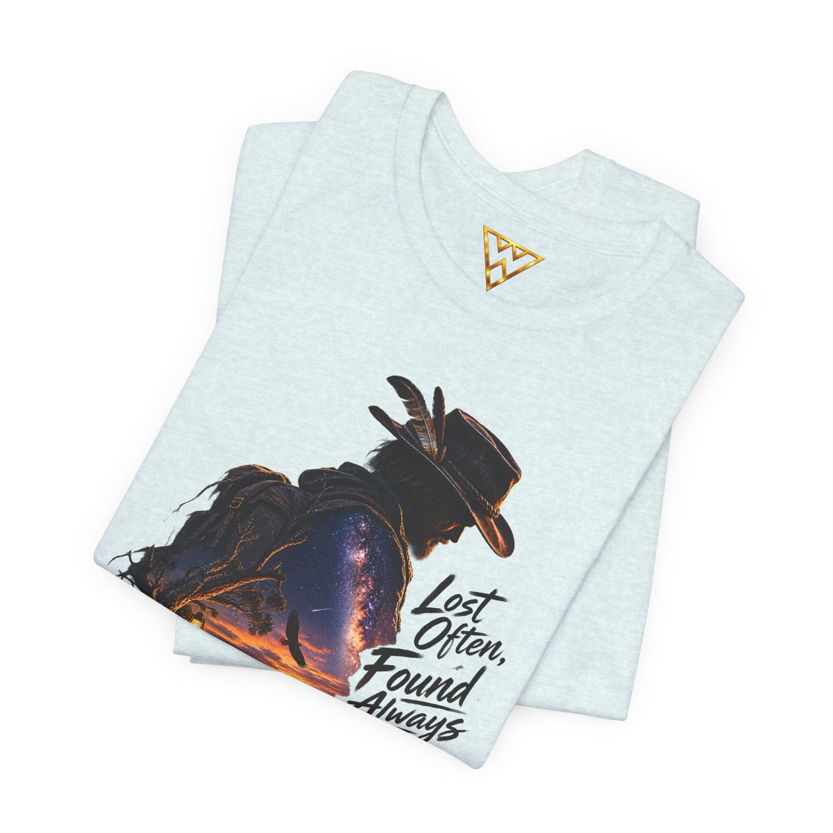 T‑Shirt — Western Sunset Cowboy 'Lost Often, Found Always' Graphic Tee