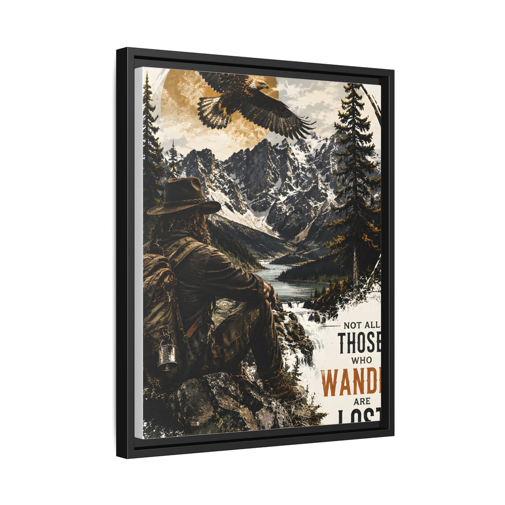 Wander Not Lost Eagle Mountain Canvas Print — Framed Matte Wall Art