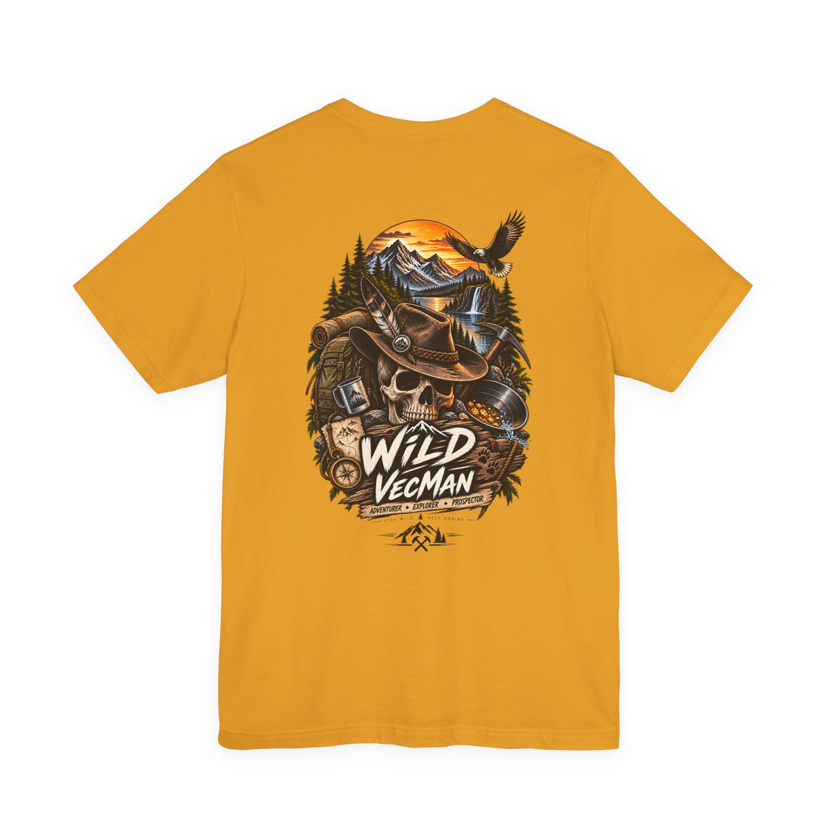 Wild VecMan Adventure T-Shirt — Outdoorsy Mountain Wildlife Graphic Tee