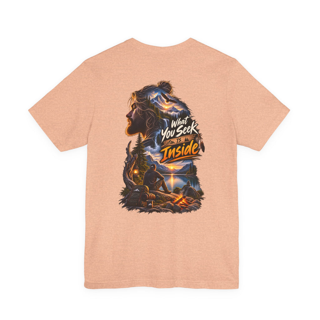 Adventure Graphic Tee — "What You Seek Is Inside" Campfire Design