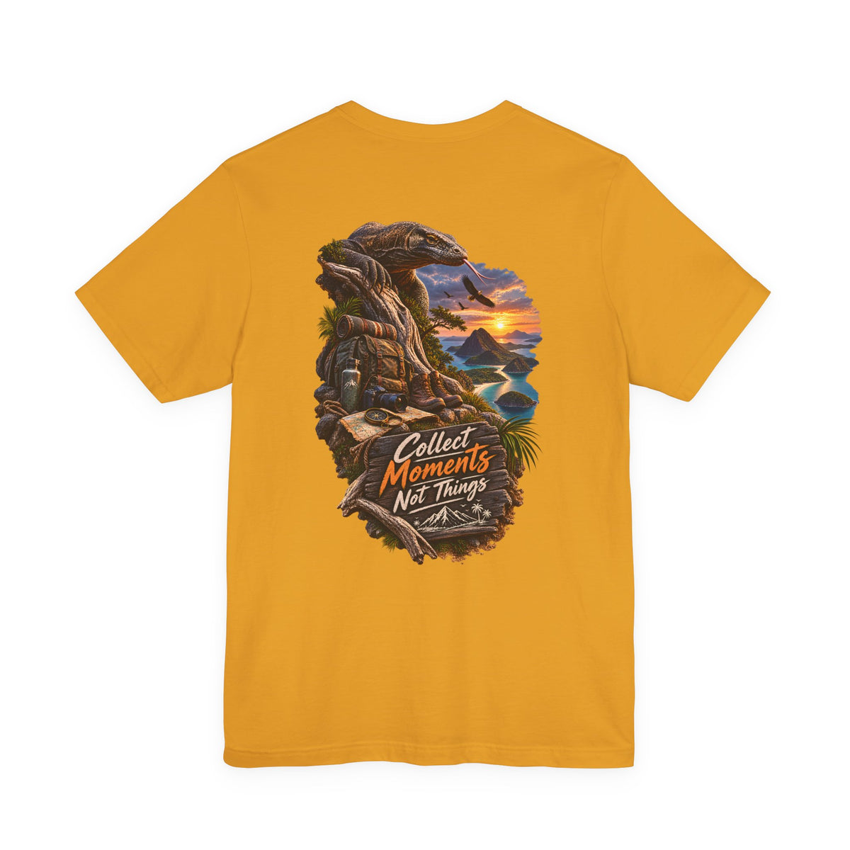 Collect Moments Not Things T‑Shirt — Adventure Sunset Landscape Tee