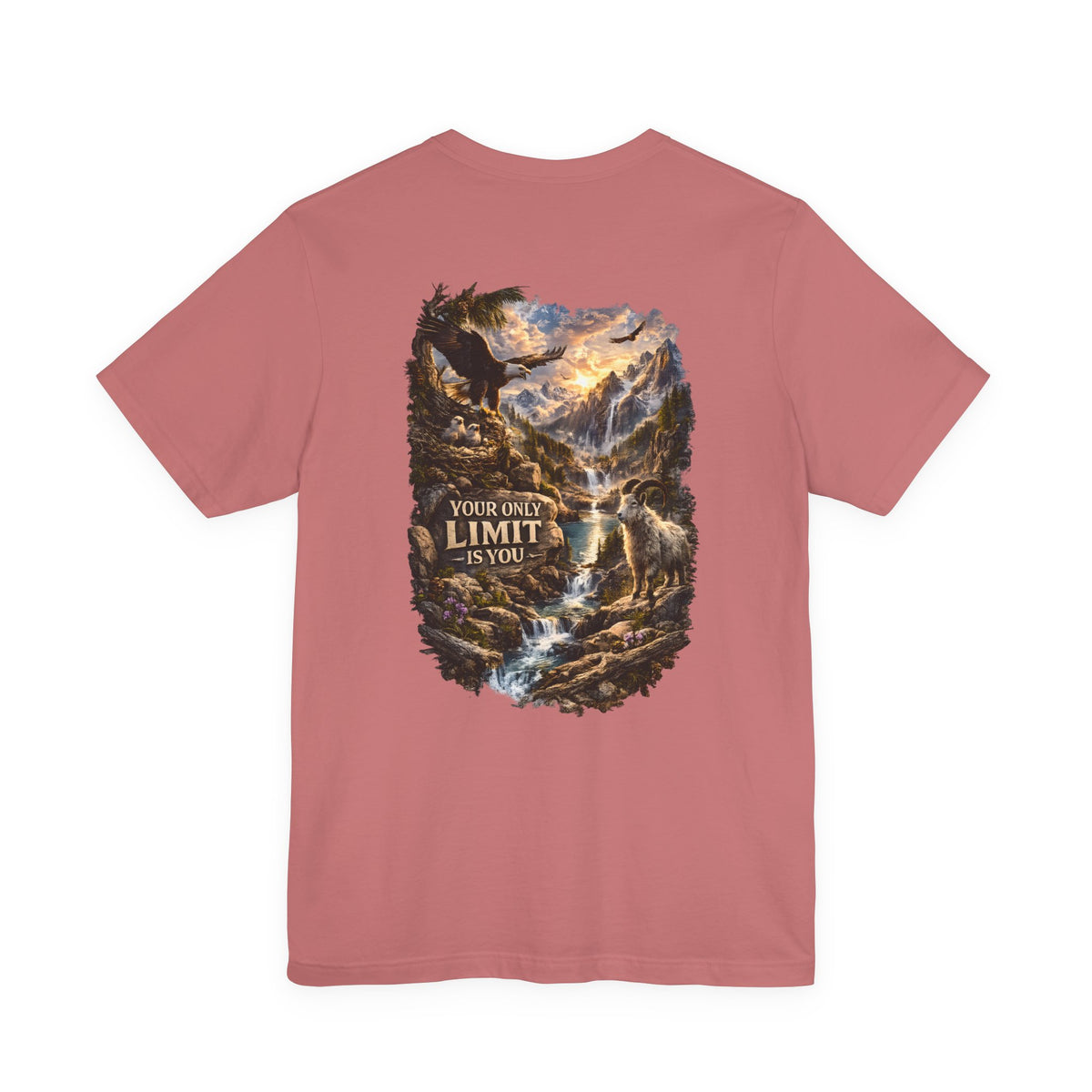 Inspirational Eagle Nature Tee - "Your Only Limit is You" Back Print