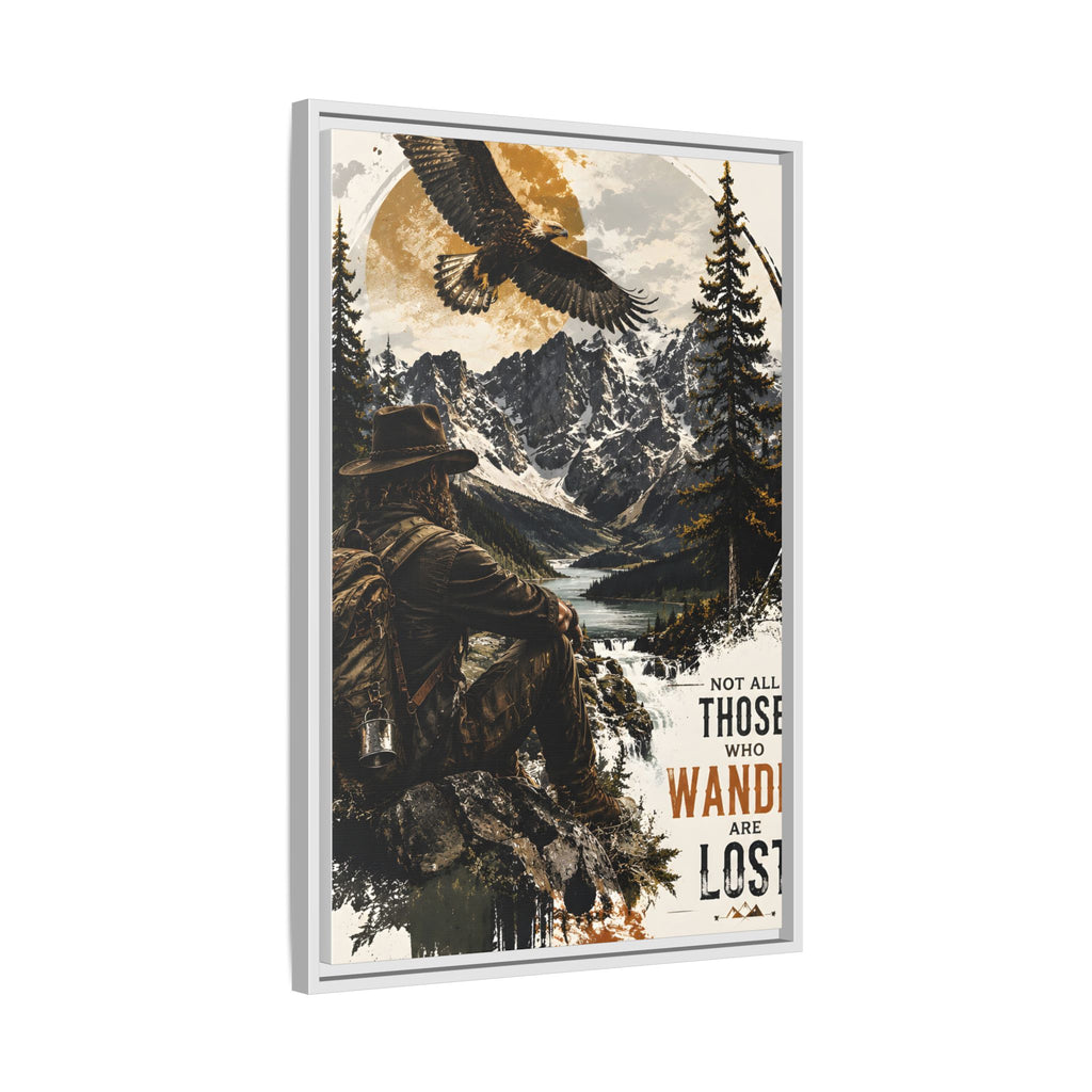 Wander Not Lost Eagle Mountain Canvas Print — Framed Matte Wall Art