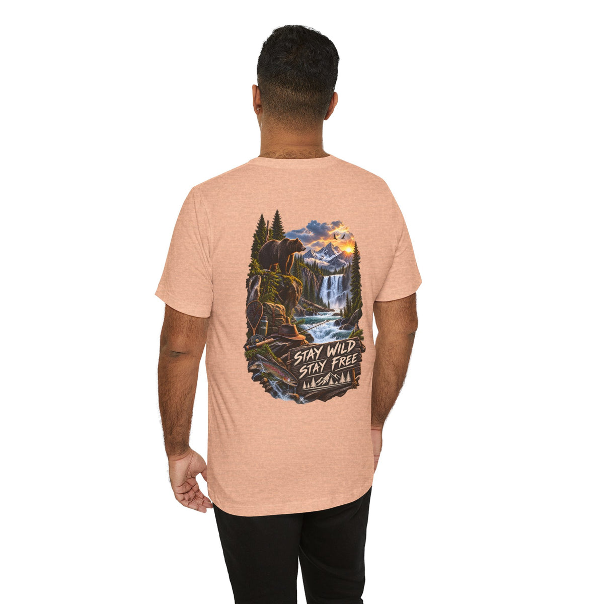 Stay Wild Stay Free Mountain Waterfall T-Shirt