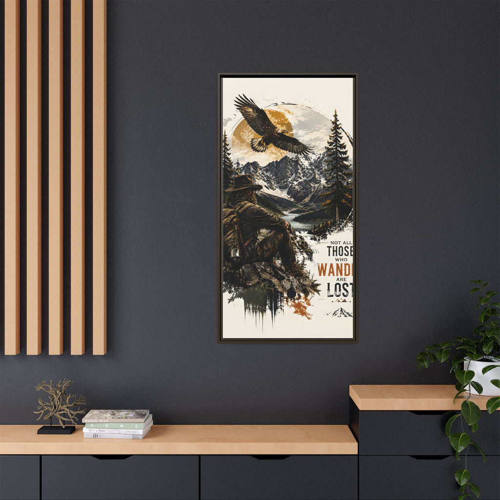 Wander Not Lost Eagle Mountain Canvas Print — Framed Matte Wall Art