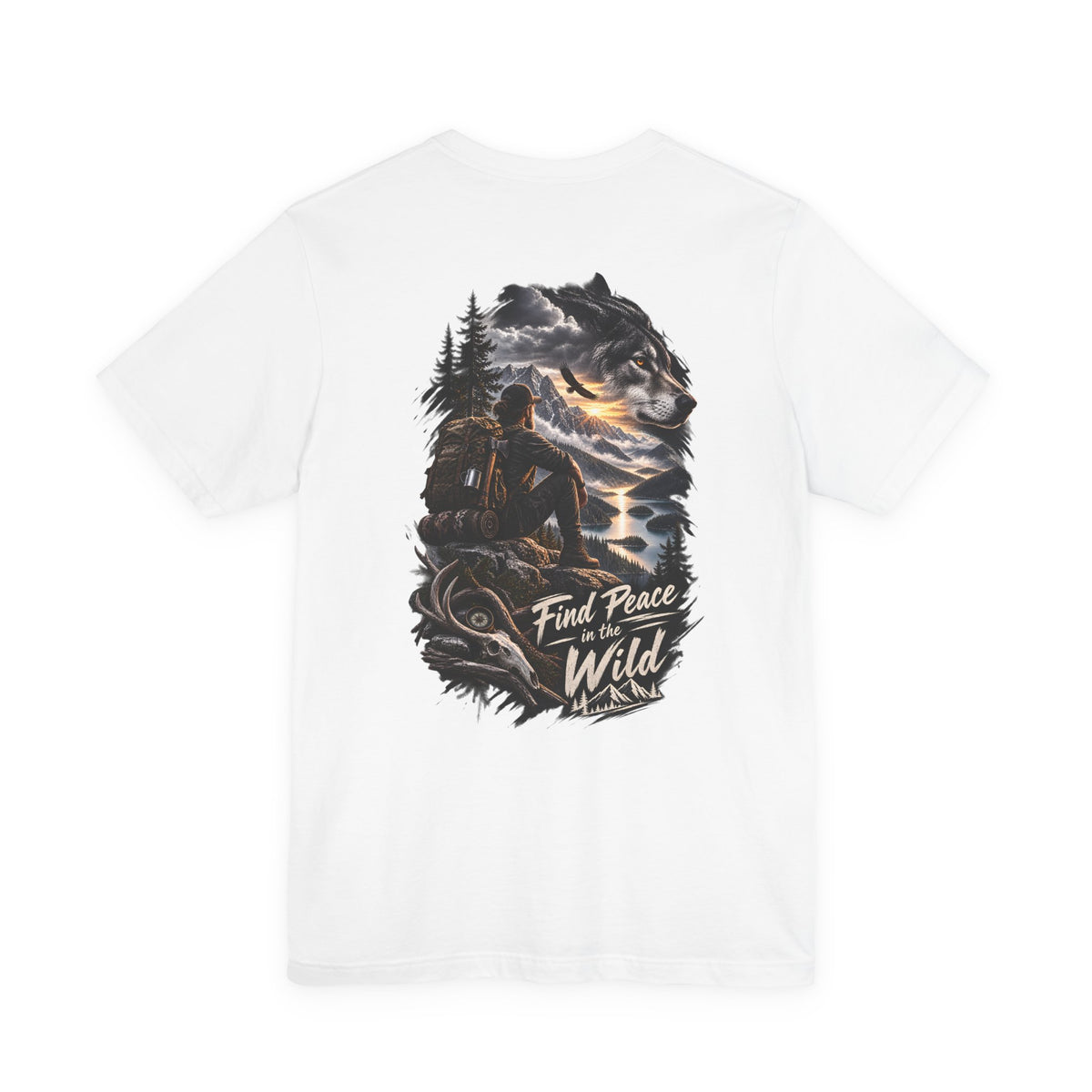 Adventure Tee — "Find Peace in the Wild" Hiking Graphic T-Shirt