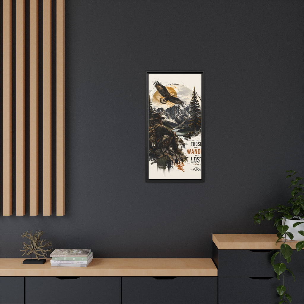 Wander Not Lost Eagle Mountain Canvas Print — Framed Matte Wall Art