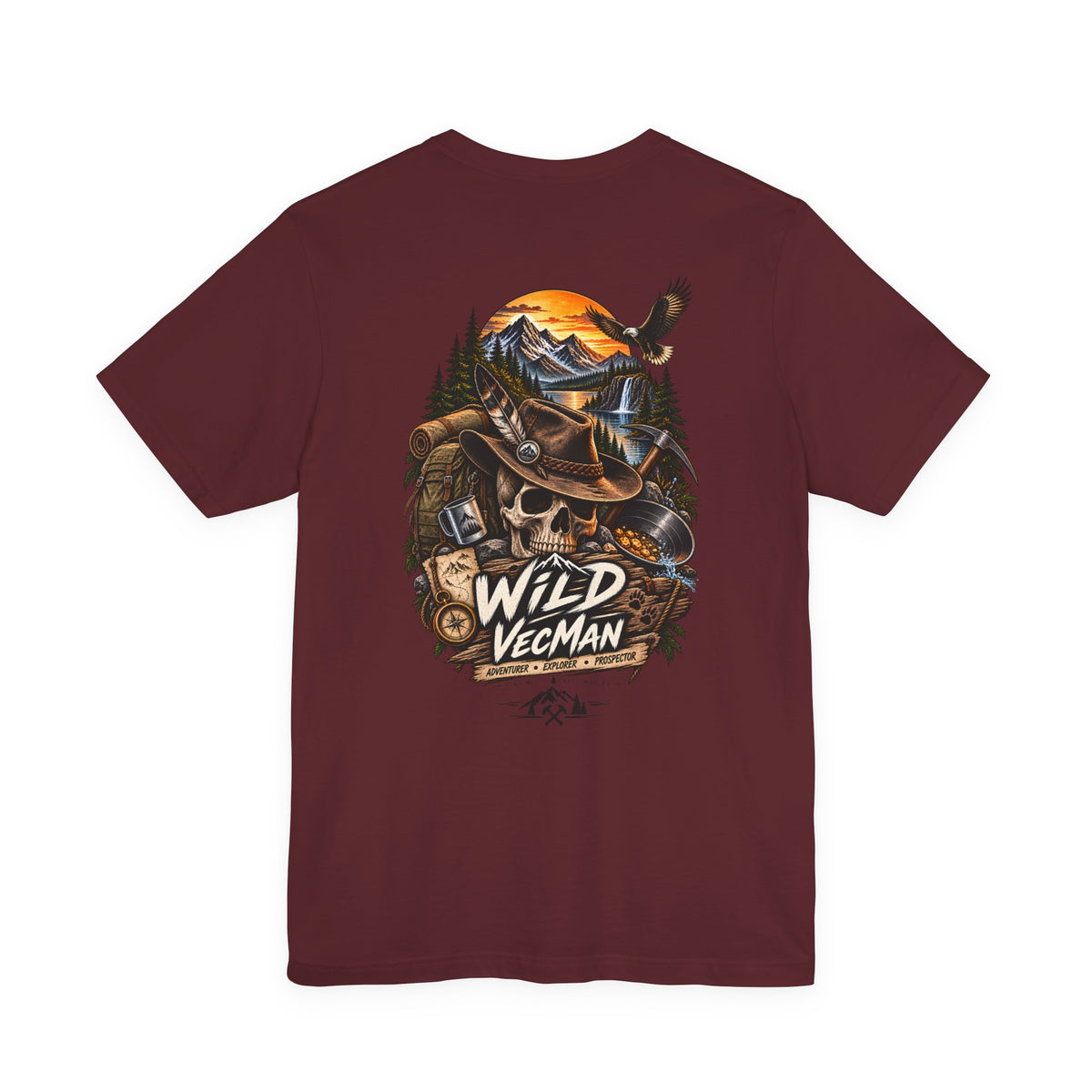 Wild VecMan Adventure T-Shirt — Outdoorsy Mountain Wildlife Graphic Tee