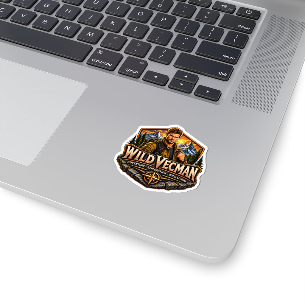 Outdoor Adventure Sticker — "Wild Vecman" Kiss-Cut Vinyl Decal