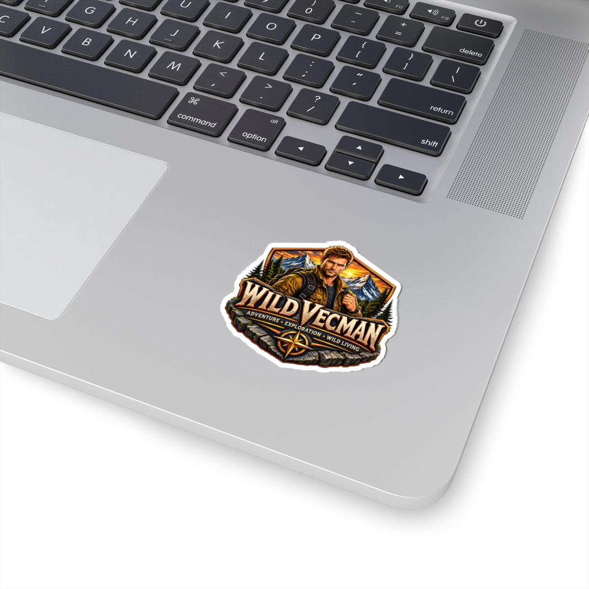 Outdoor Adventure Sticker — "Wild Vecman" Kiss-Cut Vinyl Decal