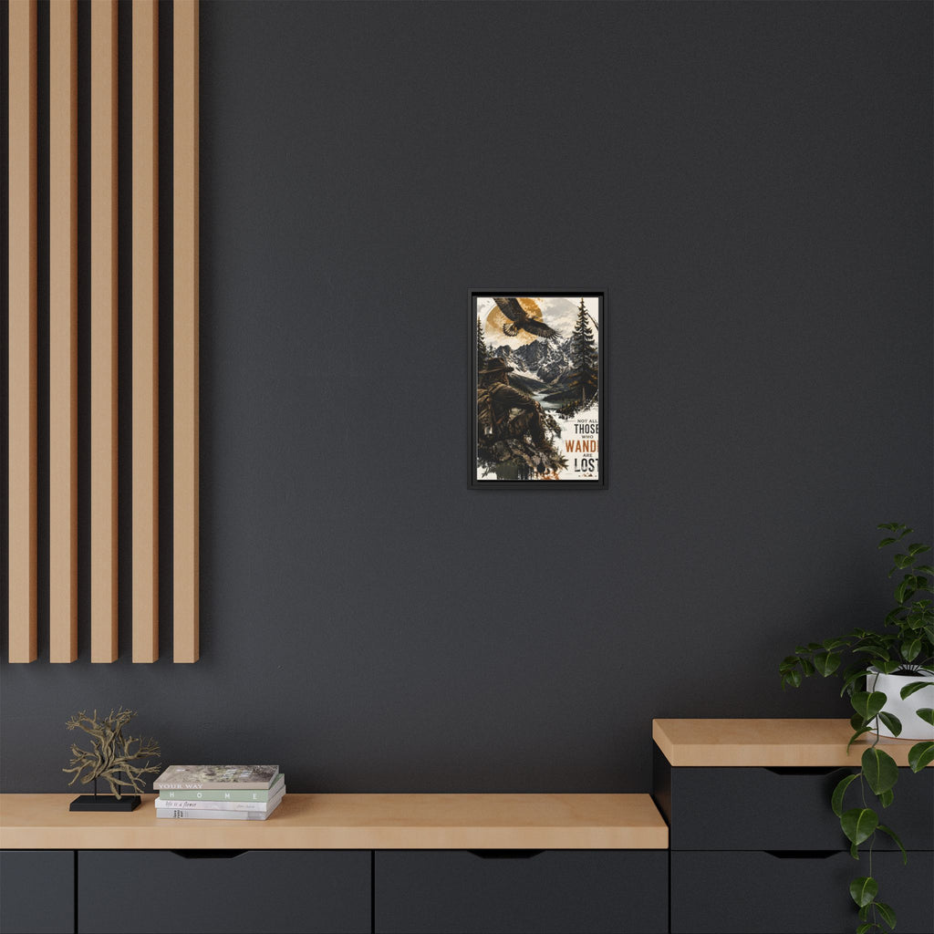 Wander Not Lost Eagle Mountain Canvas Print — Framed Matte Wall Art