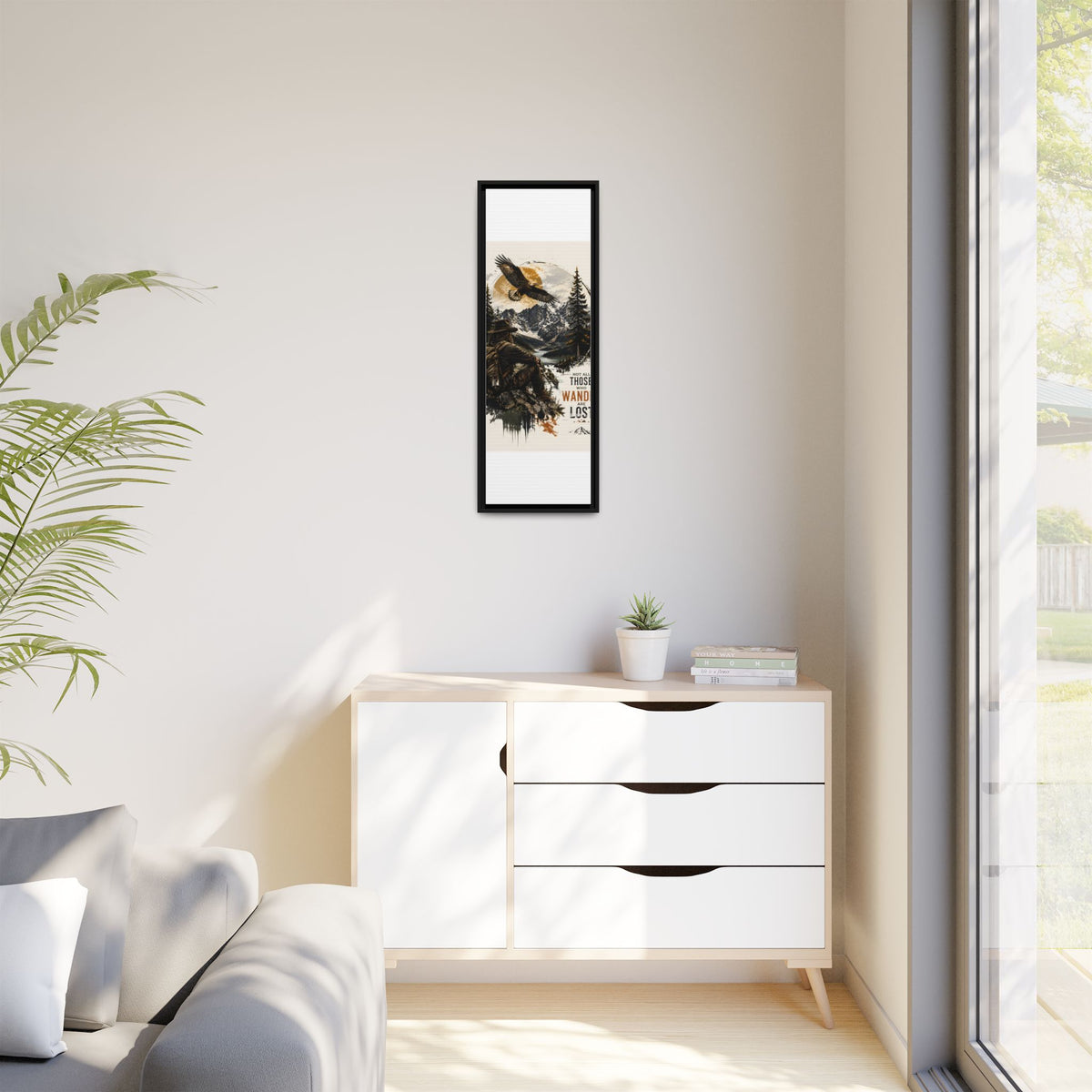 Wander Not Lost Eagle Mountain Canvas Print — Framed Matte Wall Art