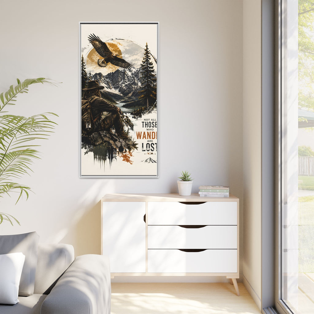 Wander Not Lost Eagle Mountain Canvas Print — Framed Matte Wall Art