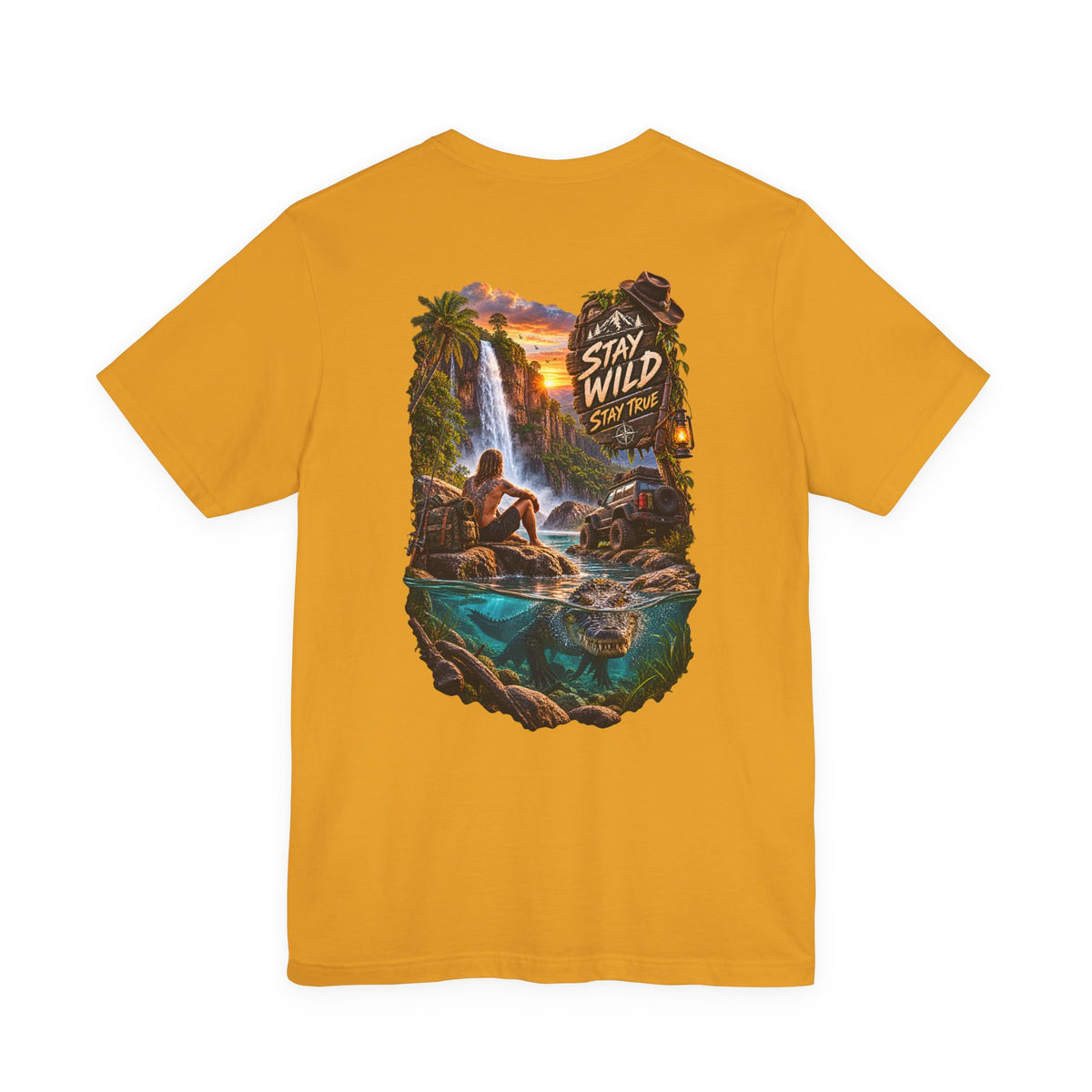 Adventure Graphic Tee — "Stay Wild" Waterfall Outdoor T-Shirt