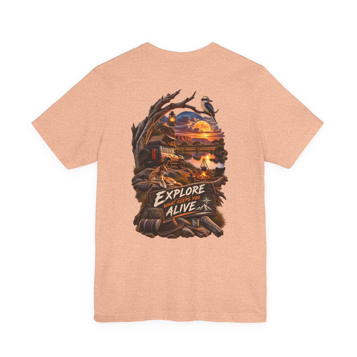 Explore Alive Adventure T-Shirt — Outdoor Camping Sunset Graphic Tee