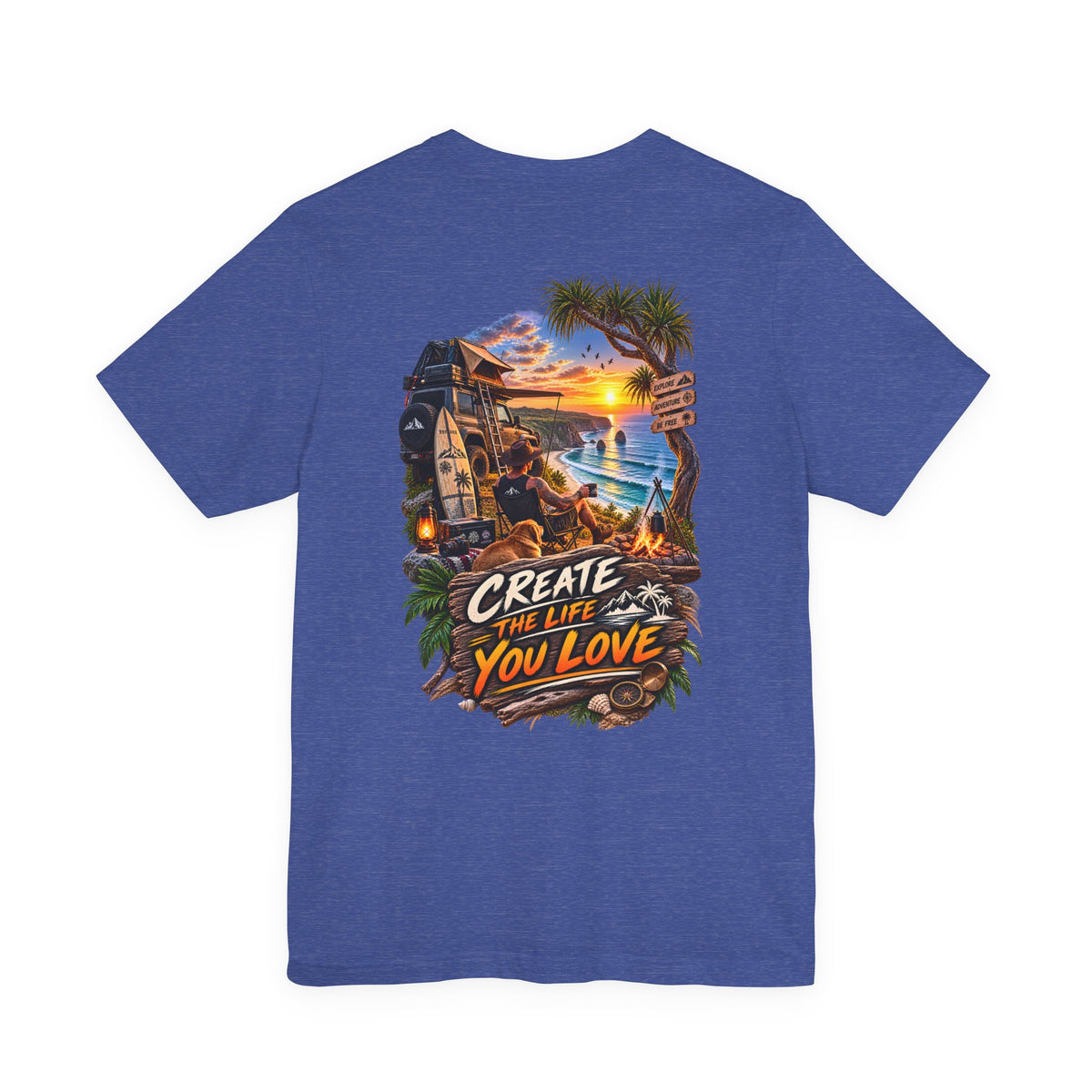 Create the Life You Love T‑Shirt — Beach Sunset Surf Graphic Tee