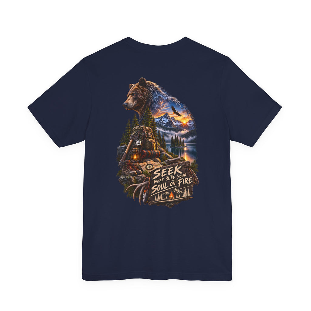 Bear Wilderness Tee — "Seek with the Soul on Fire" Outdoor Adventure T-Shirt