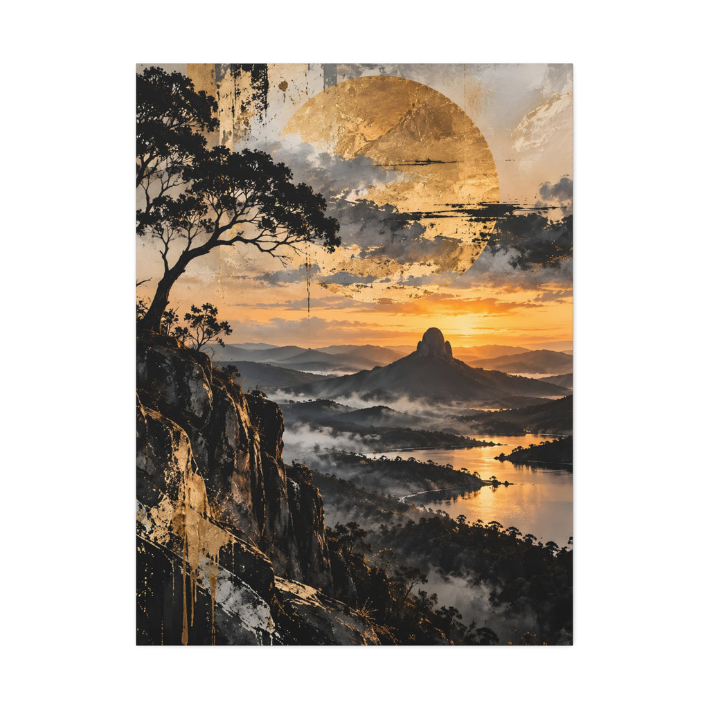 Golden Sunrise Landscape Canvas Print — Stretched 1.5"