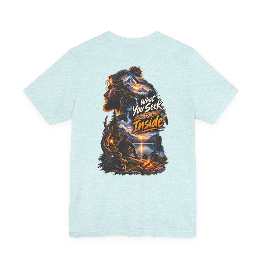 Adventure Graphic Tee — "What You Seek Is Inside" Campfire Design