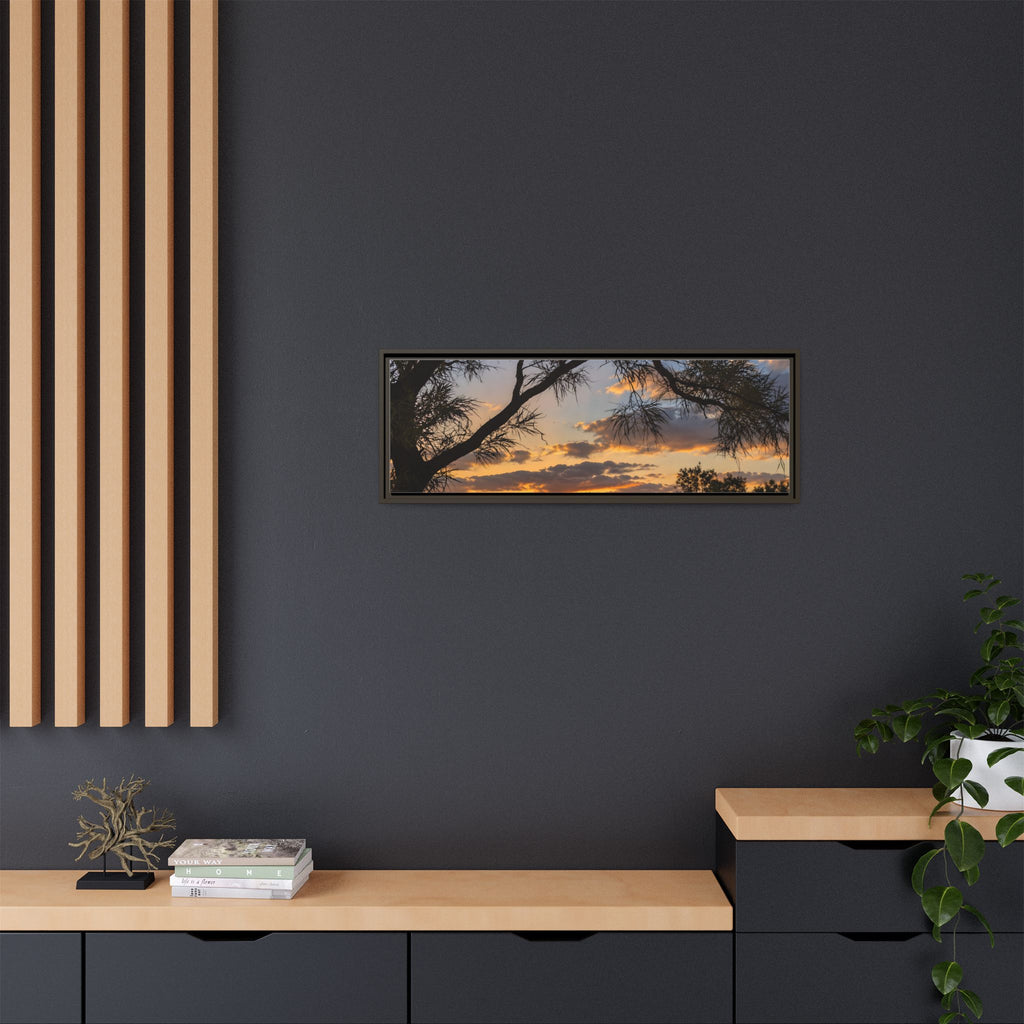 Sunset Silhouette Matte Canvas Print — Framed Landscape Wall Art