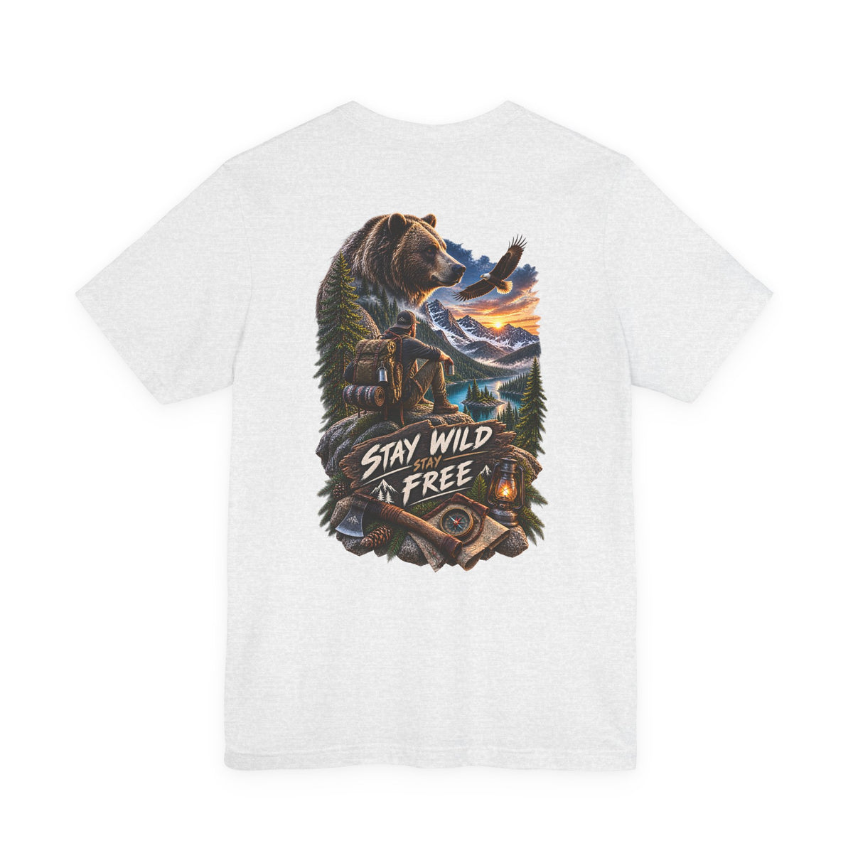 Stay Wild Free Bear T‑Shirt — Outdoor Adventure Graphic Tee