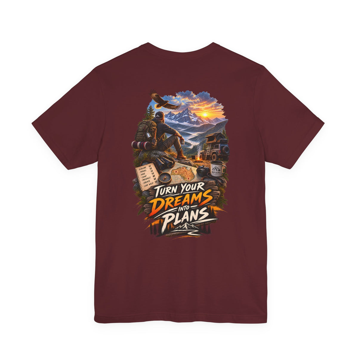 Motivational Adventure T-Shirt — “Turn Your Dreams Into Plans” Graphic Tee
