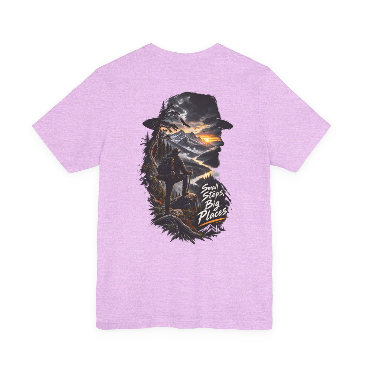 Adventure Hiker Tee — 'Small Steps, Big Places' Mountain Silhouette