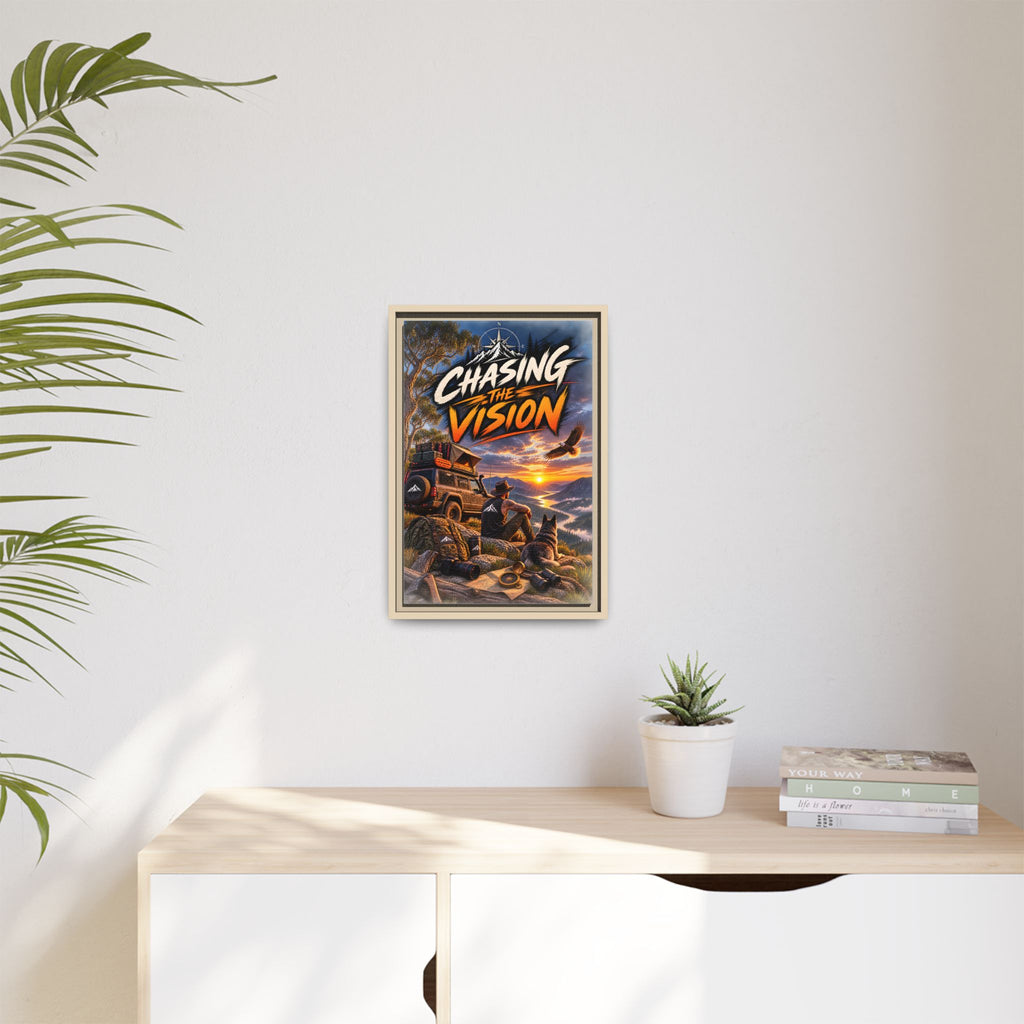 Chasing the Vision Matte Canvas Print (Framed) — Adventure Landscape Wall Art